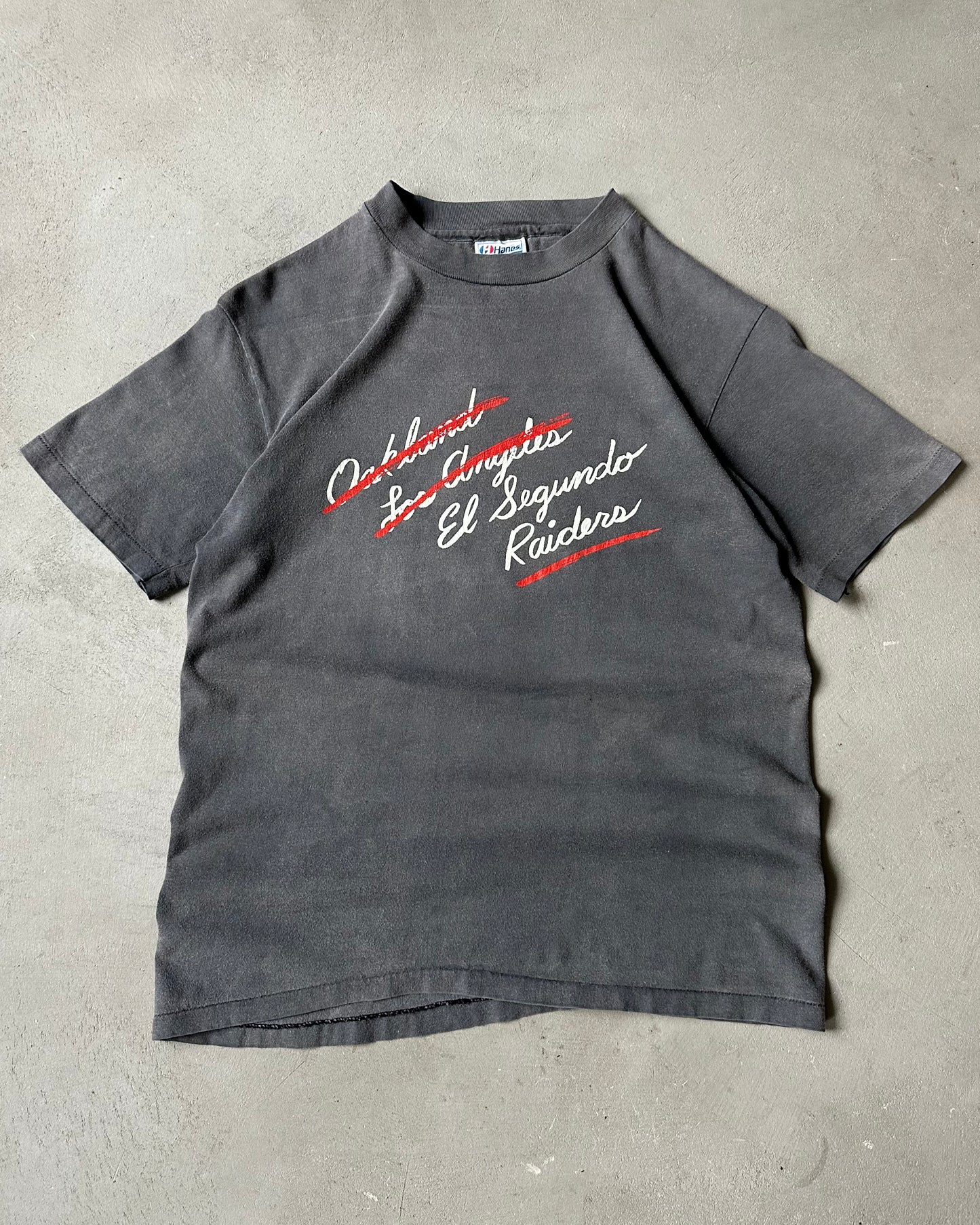 1990s - Faded Black El Segundo Raiders T-Shirt - S/M