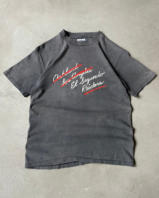 1990s - Faded Black El Segundo Raiders T-Shirt - S/M
