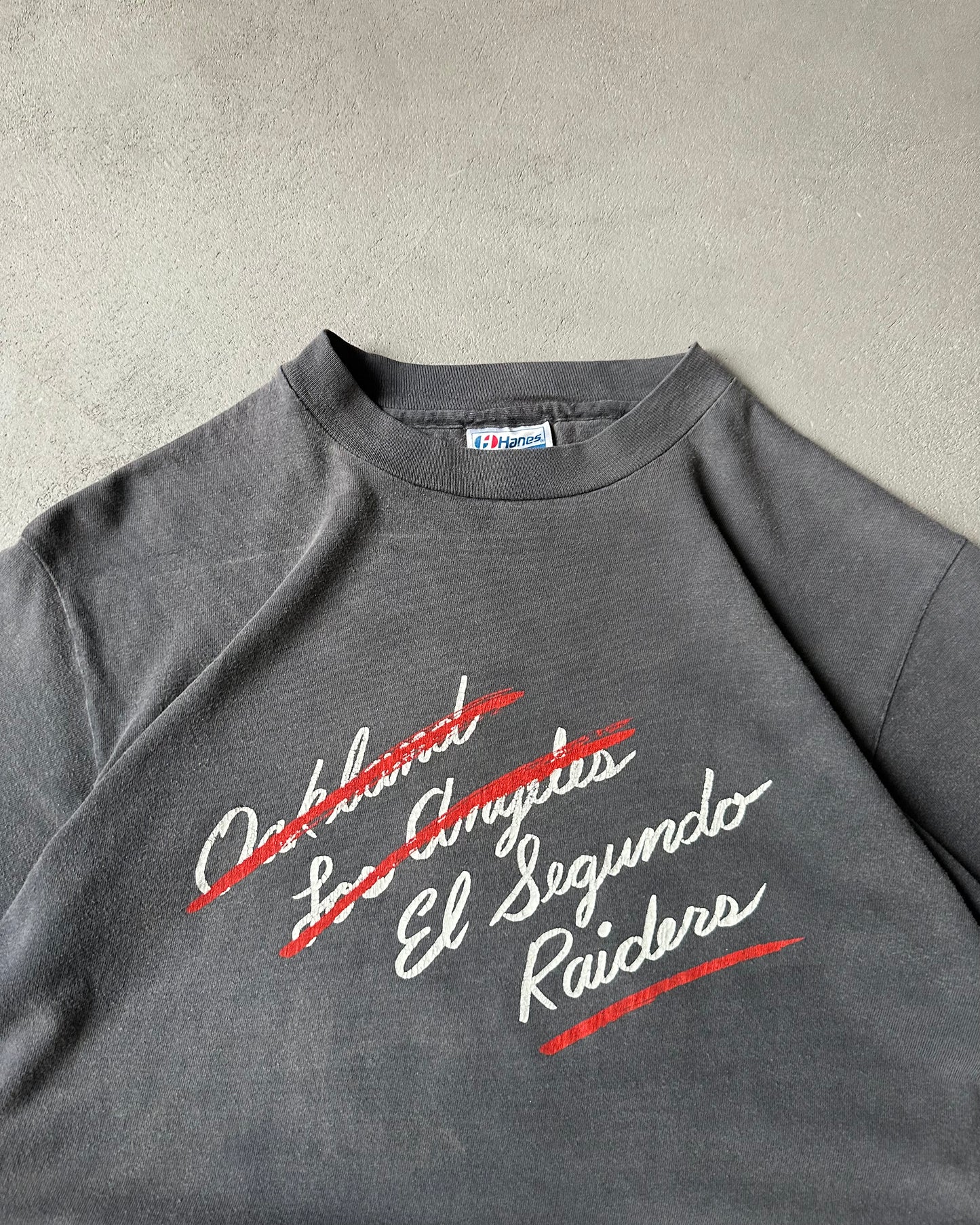 1990s - Faded Black El Segundo Raiders T-Shirt - S/M