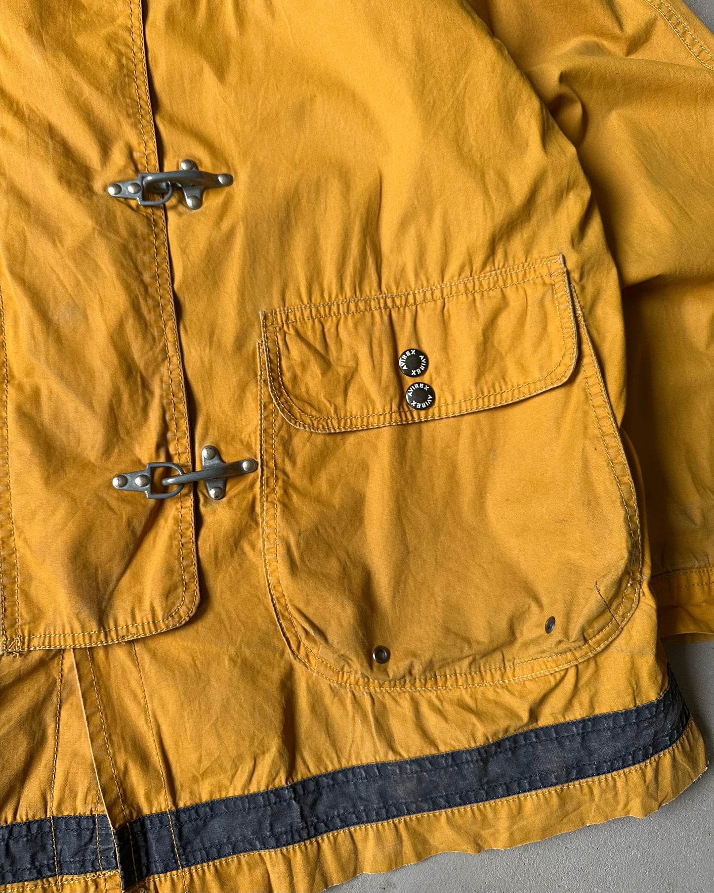 1990s - Yellow Avirex Firemen Coat - XL