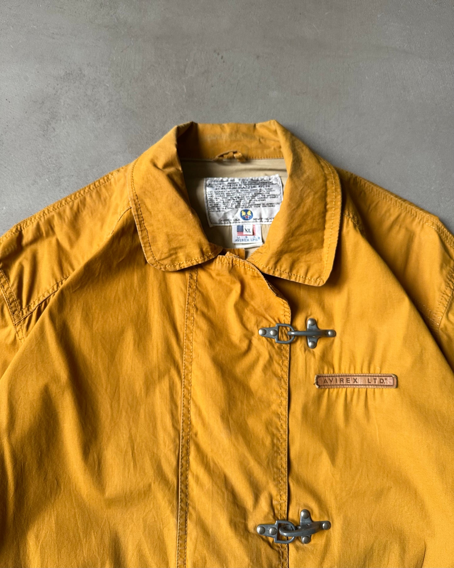 1990s - Yellow Avirex Firemen Coat - XL