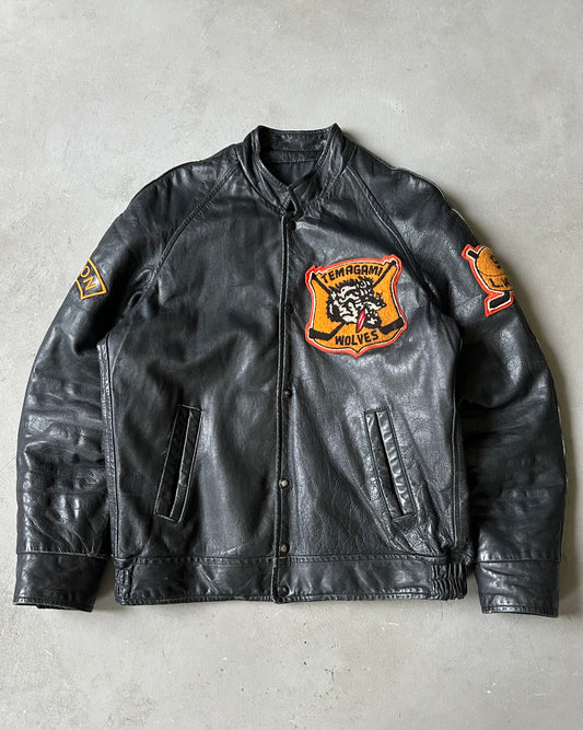 1970s - Black Temagami Leather Jacket - L