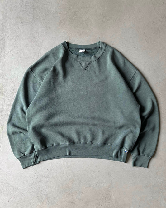 1990s - Sage Green Russell Crewneck - L
