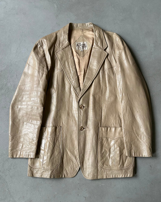 1970s - Tan Remy Leather Blazer - 46