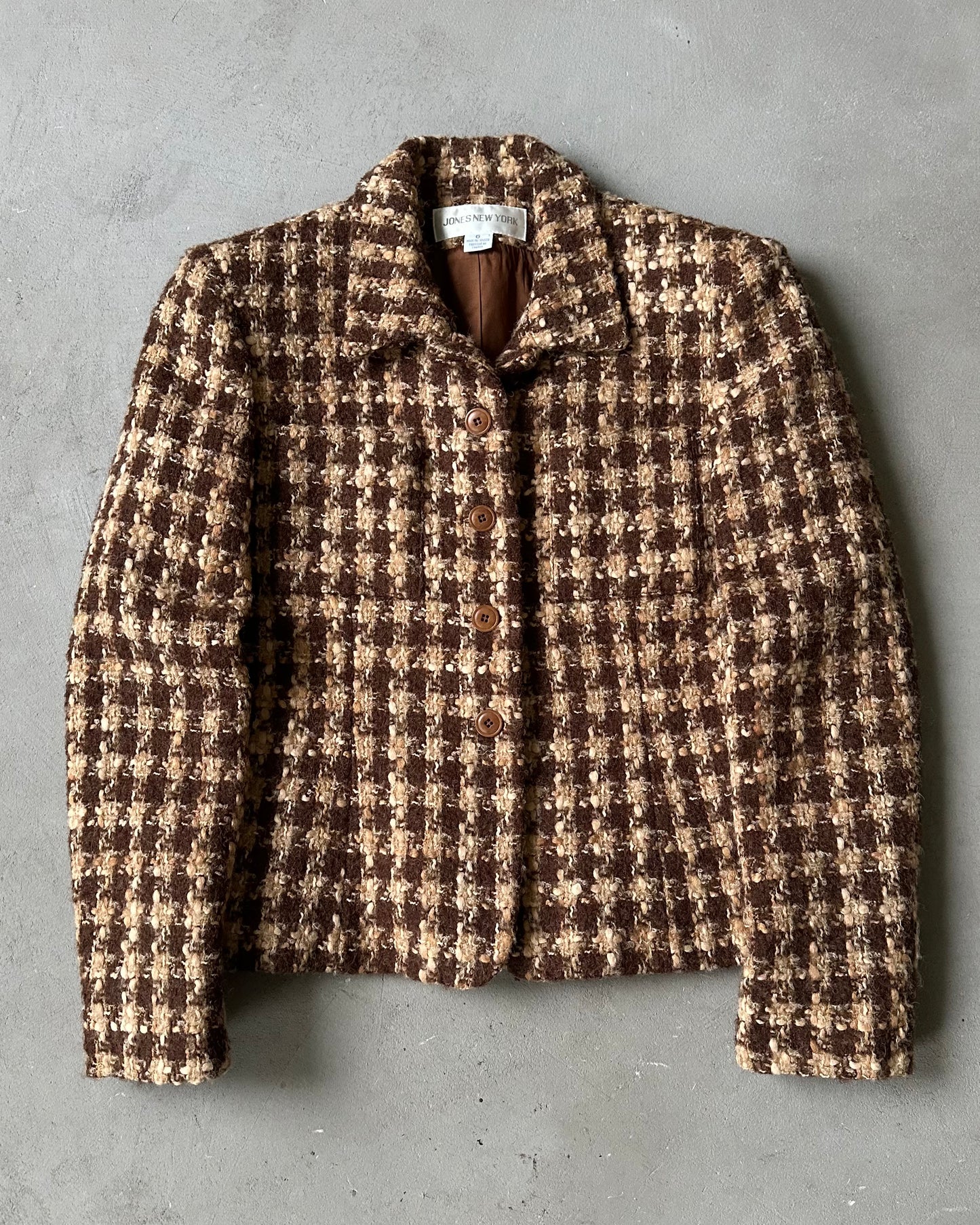 Années 90 - Veste en tweed marron/beige pour femme - (F)S