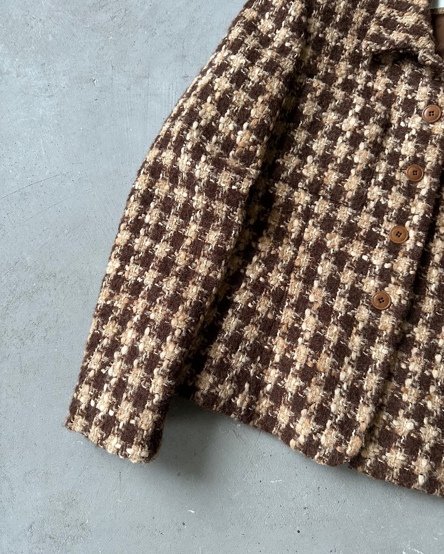 Années 90 - Veste en tweed marron/beige pour femme - (F)S