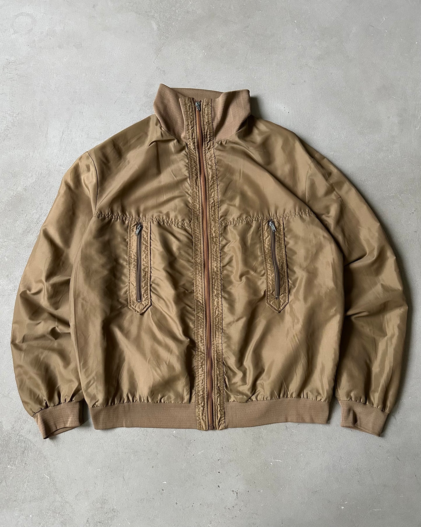 Années 80 - Coupe-vent utilitaire marron clair - XL