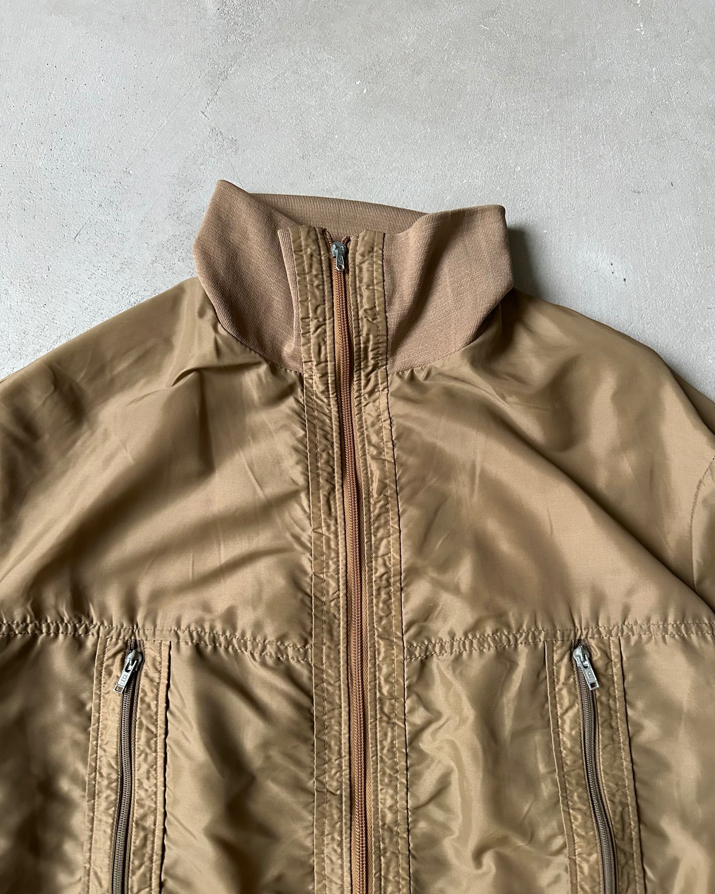 Années 80 - Coupe-vent utilitaire marron clair - XL