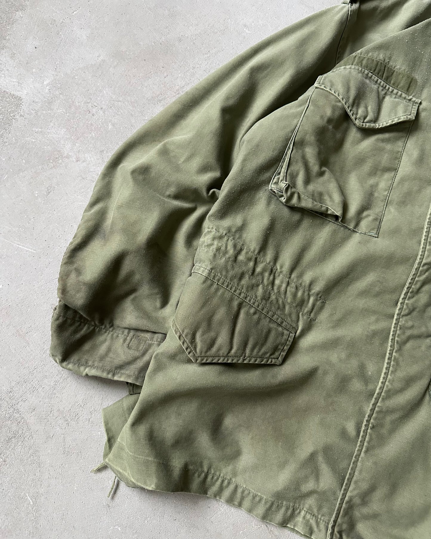 1990s - Distressed Green M65 Jacket - M/L