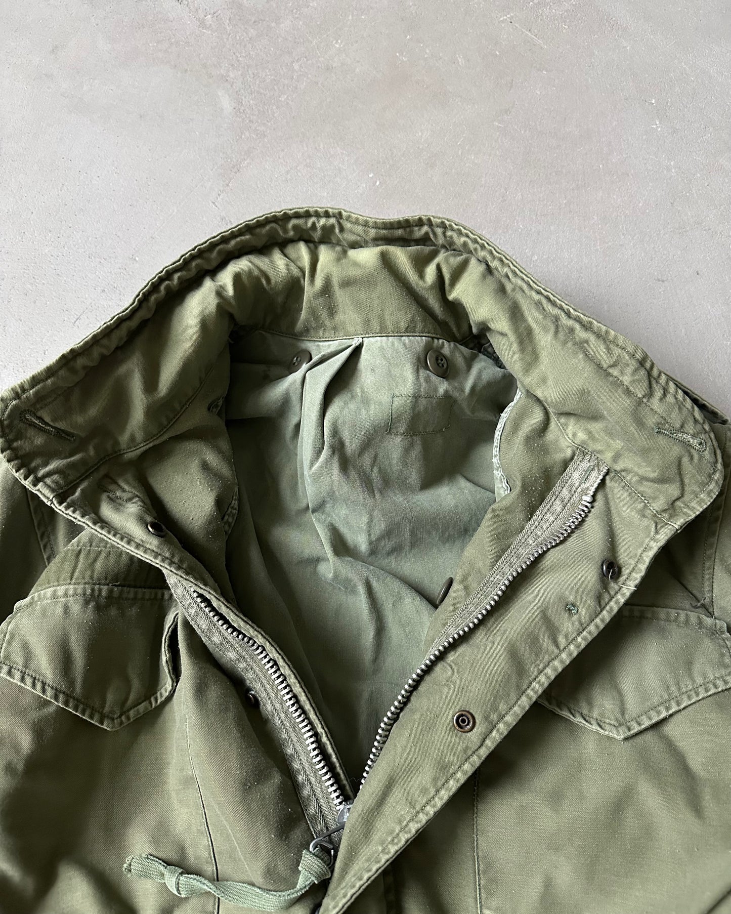 1990s - Distressed Green M65 Jacket - M/L