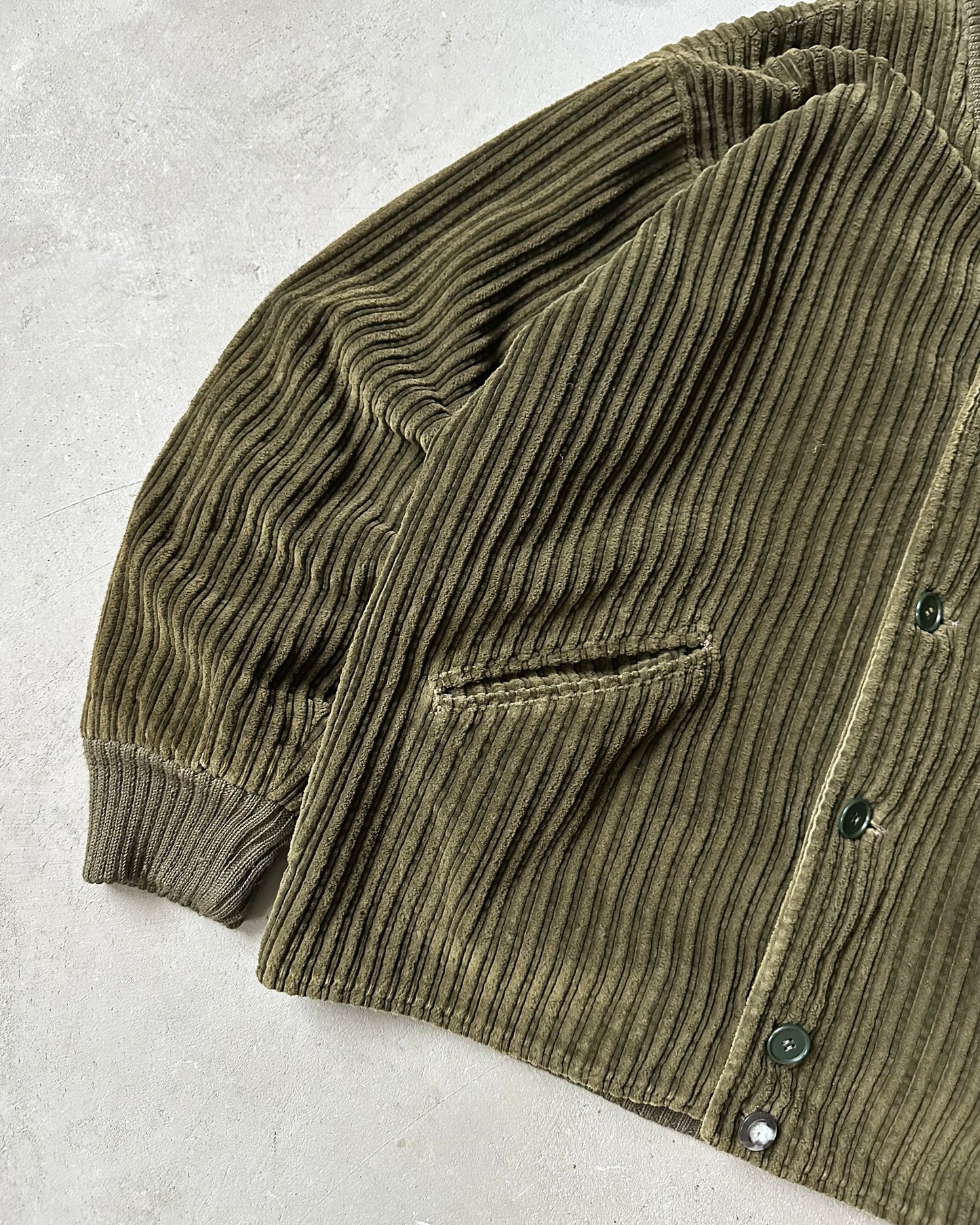 1980s - Green Corduroy Jacket - S/M