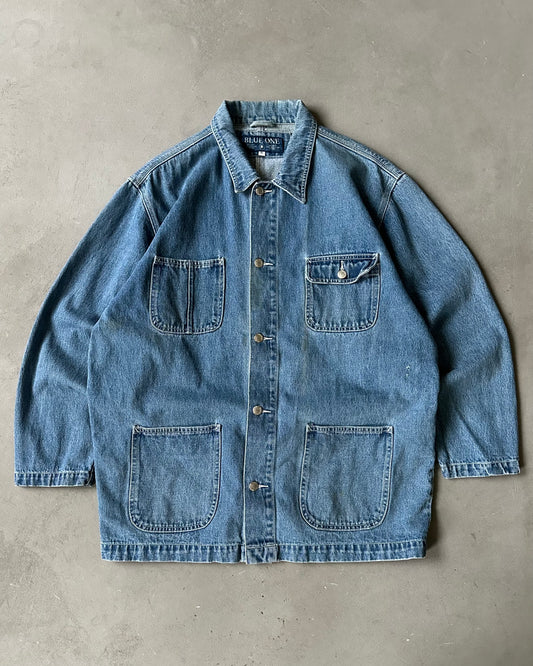 2000s - Distressed Denim Chore Jacket - M/L