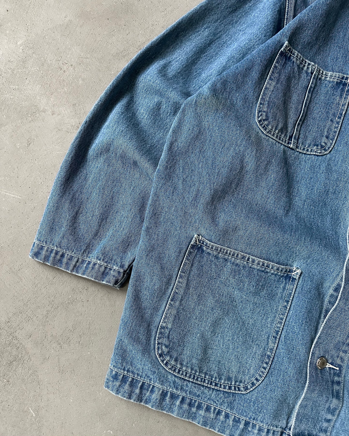 2000s - Distressed Denim Chore Jacket - M/L