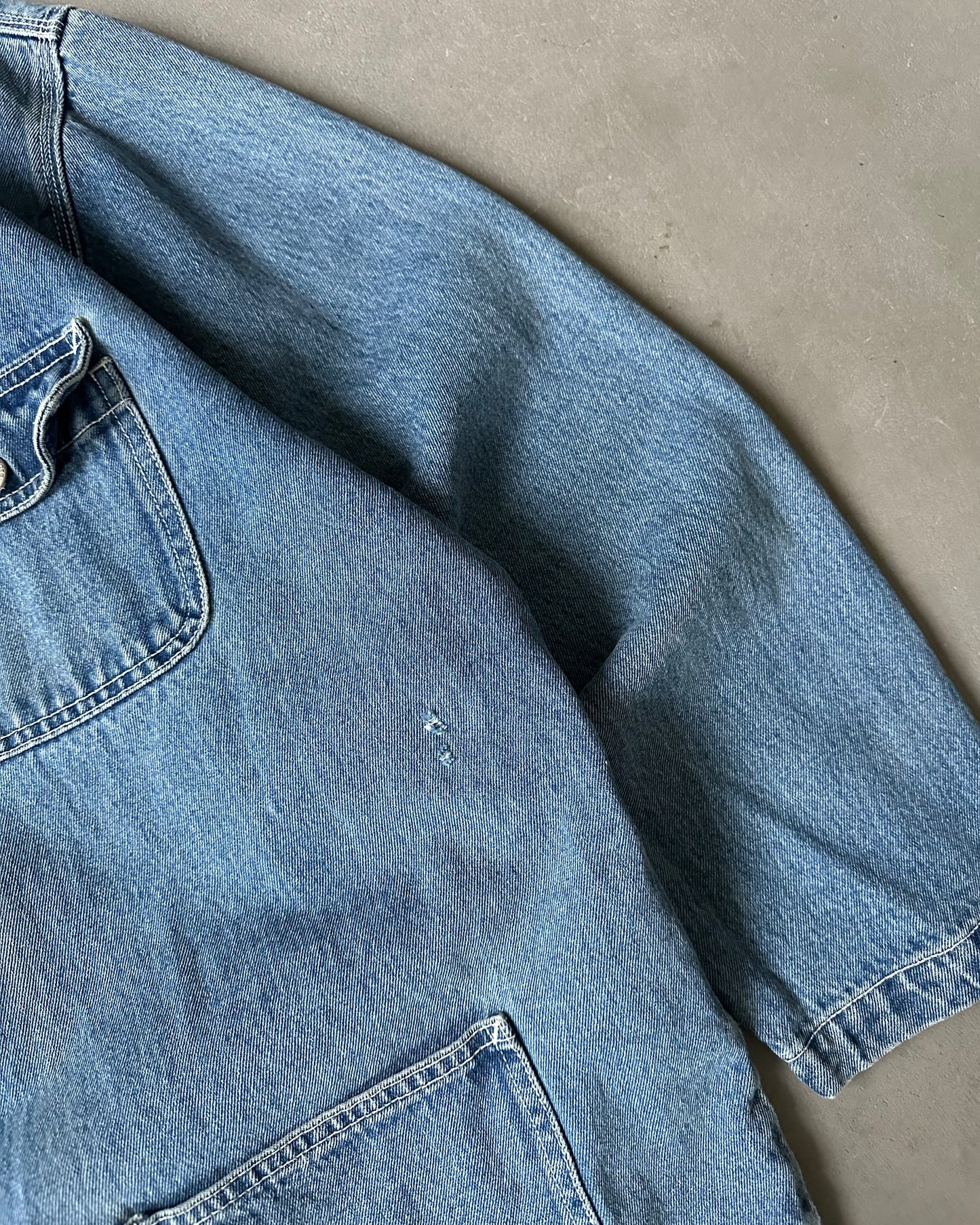 2000s - Distressed Denim Chore Jacket - M/L