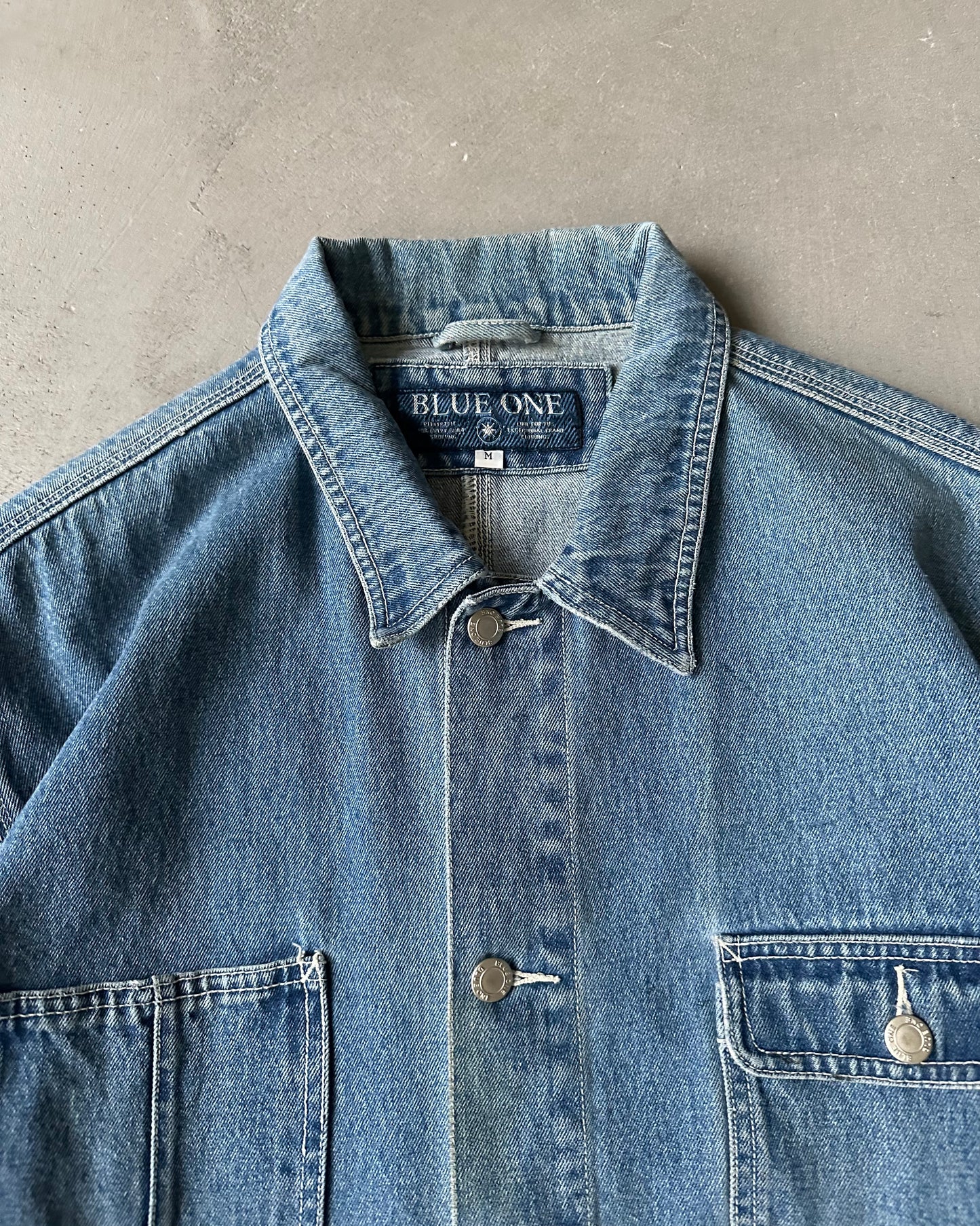 2000s - Distressed Denim Chore Jacket - M/L
