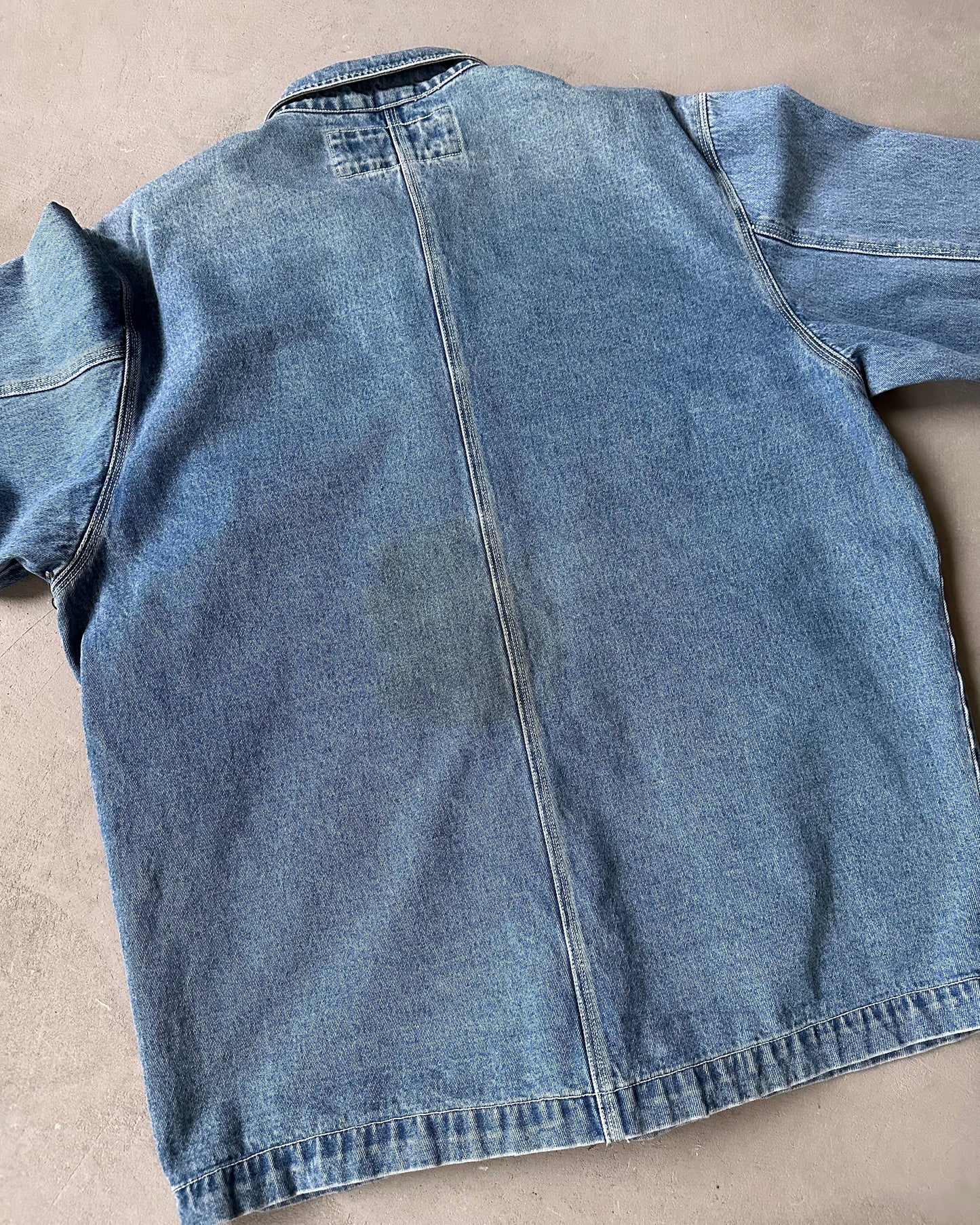 2000s - Distressed Denim Chore Jacket - M/L