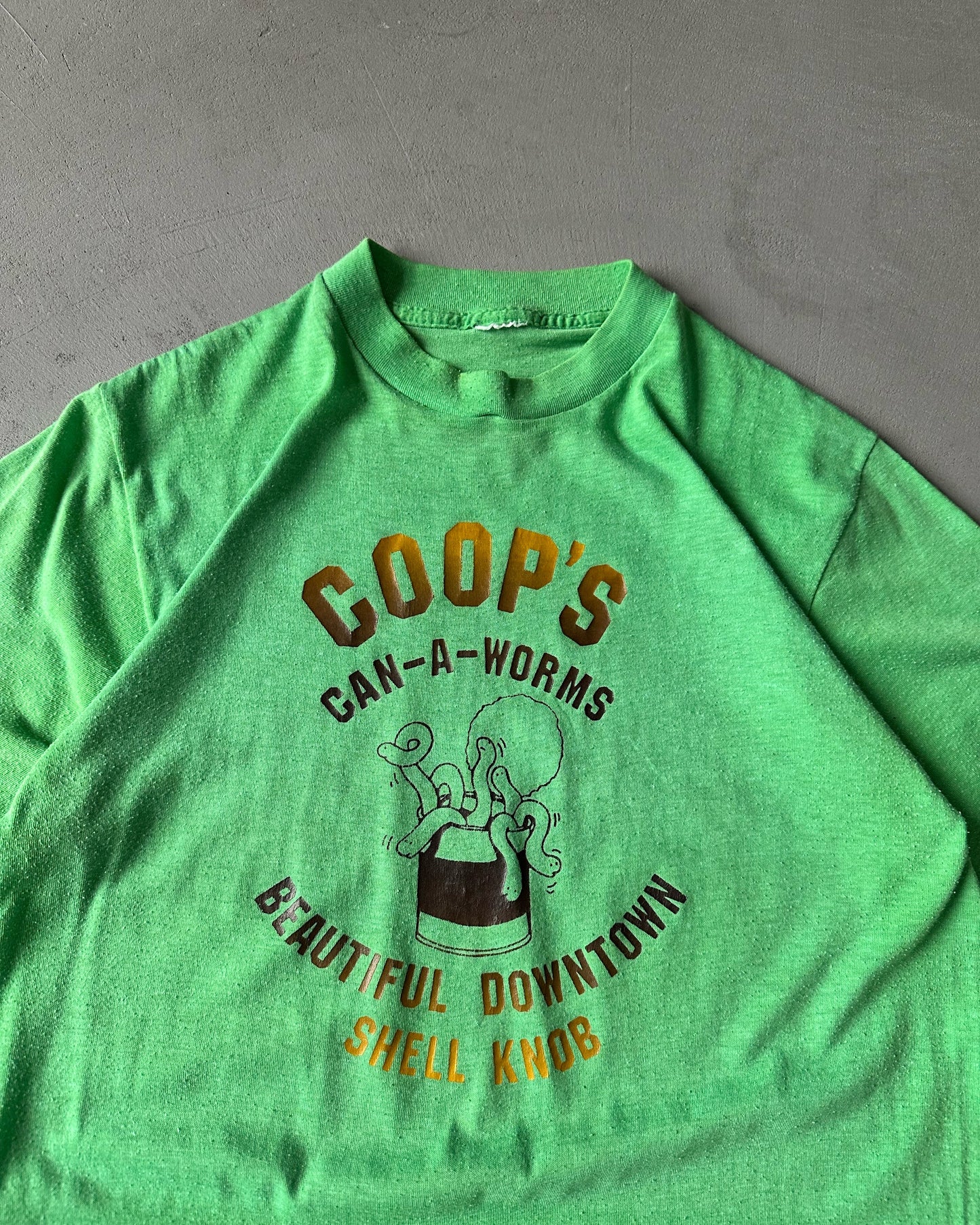 1980s - Green "Worms" T-Shirt - S