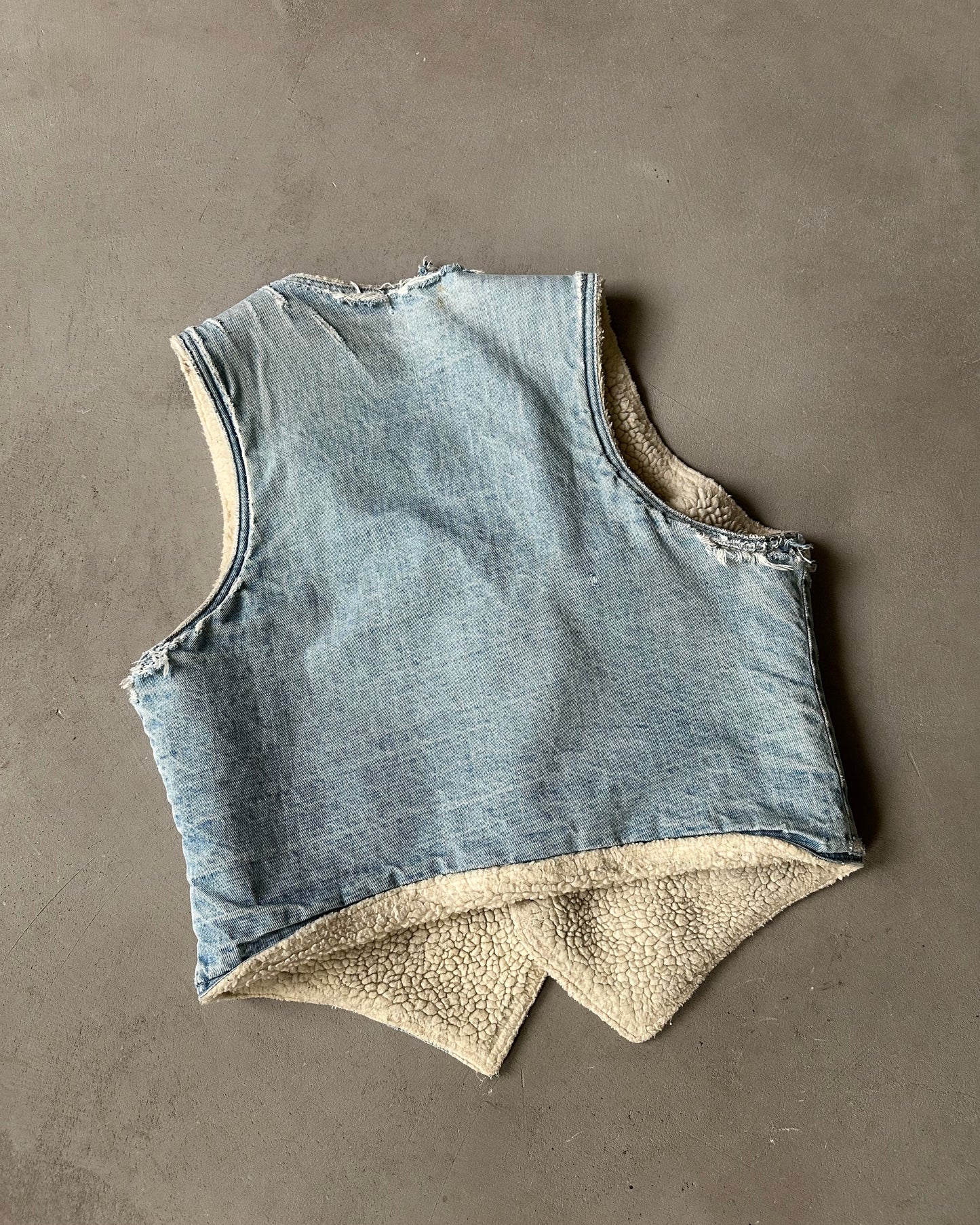 1970s - Distressed Orange Tab Levi's Denim Vest - L
