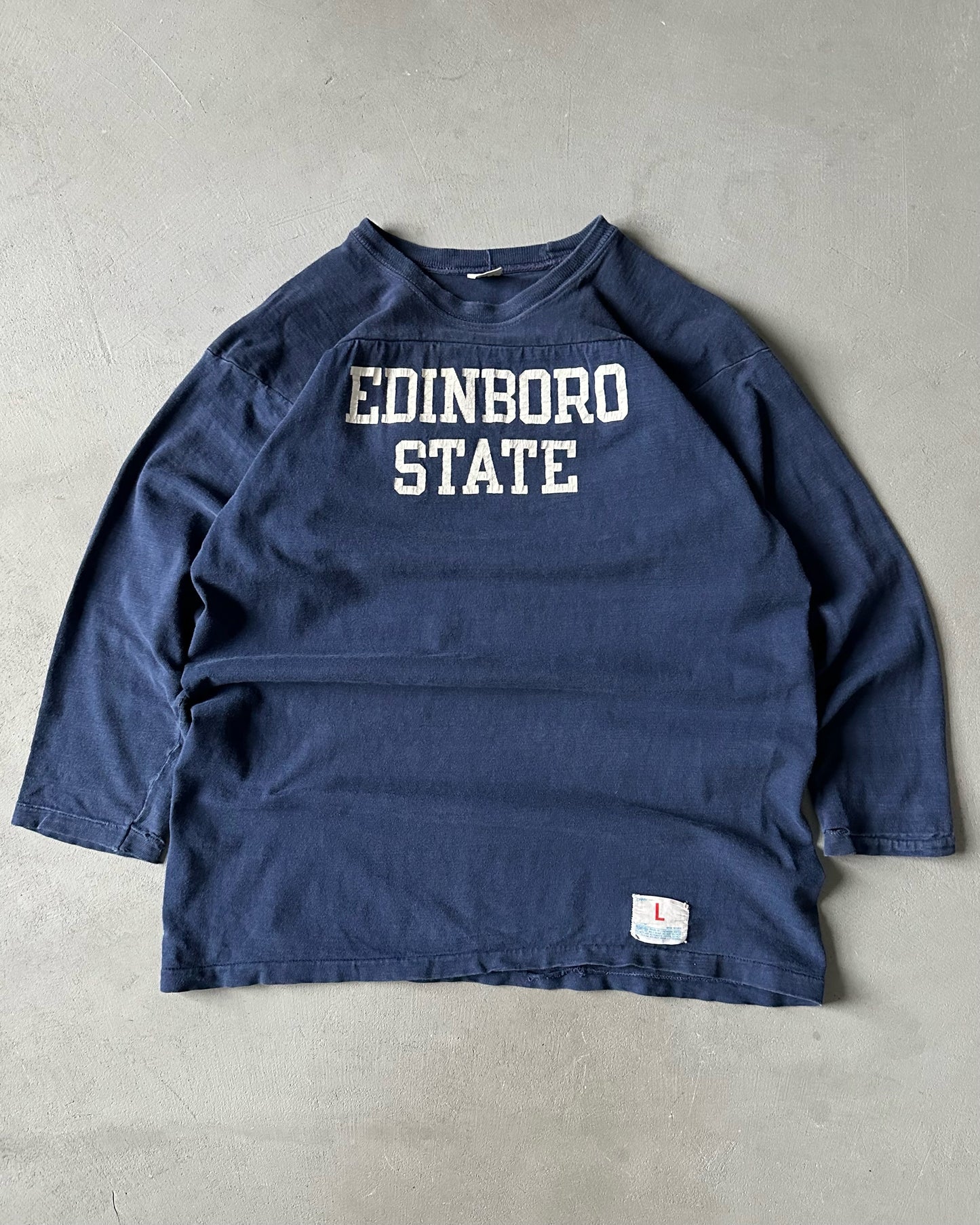 1970s - Navy "Edinboro State" Champion Blue Bar Cotton Jersey - S/M