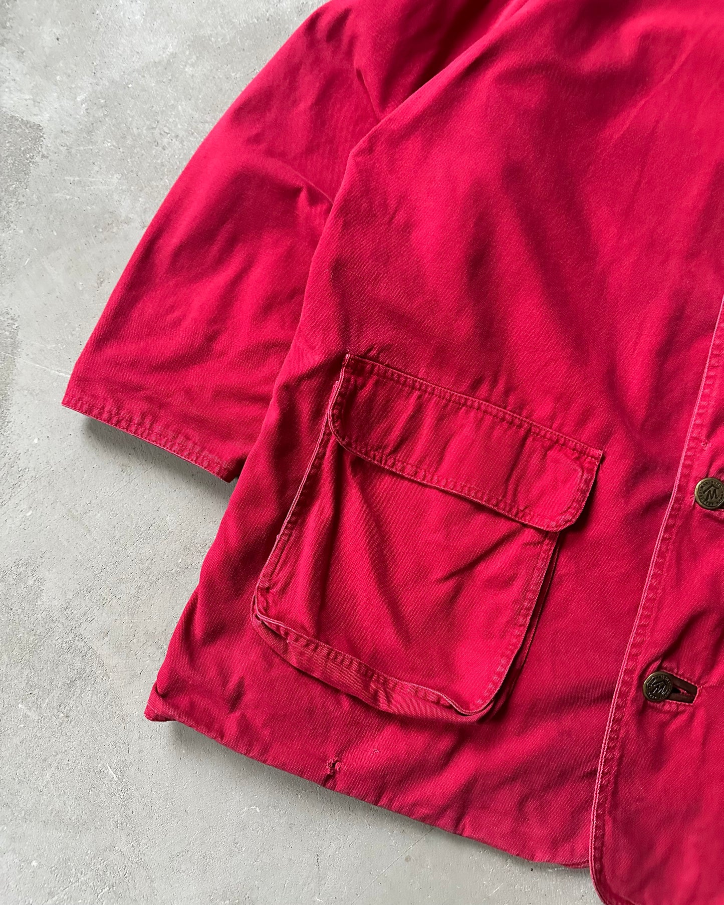 Années 90 - Veste de grange Marlboro rouge vieilli - Taille L