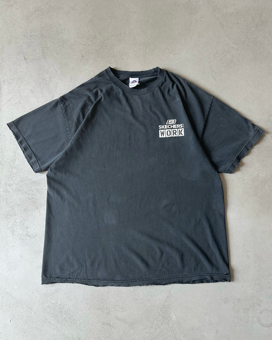 1990s - Distressed Black Skechers T-Shirt - XL/XXL