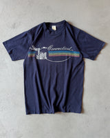 1980s - Navy "Connecticut" T-Shirt - XS