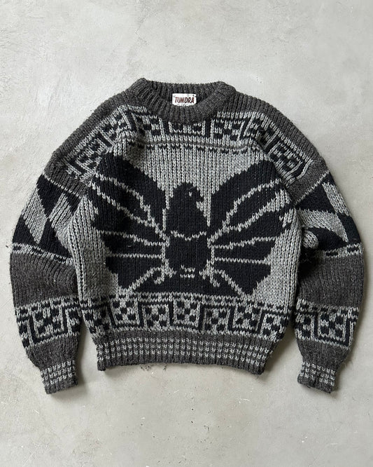 Années 80 - Pull en laine charbon de bois aigle - T. L