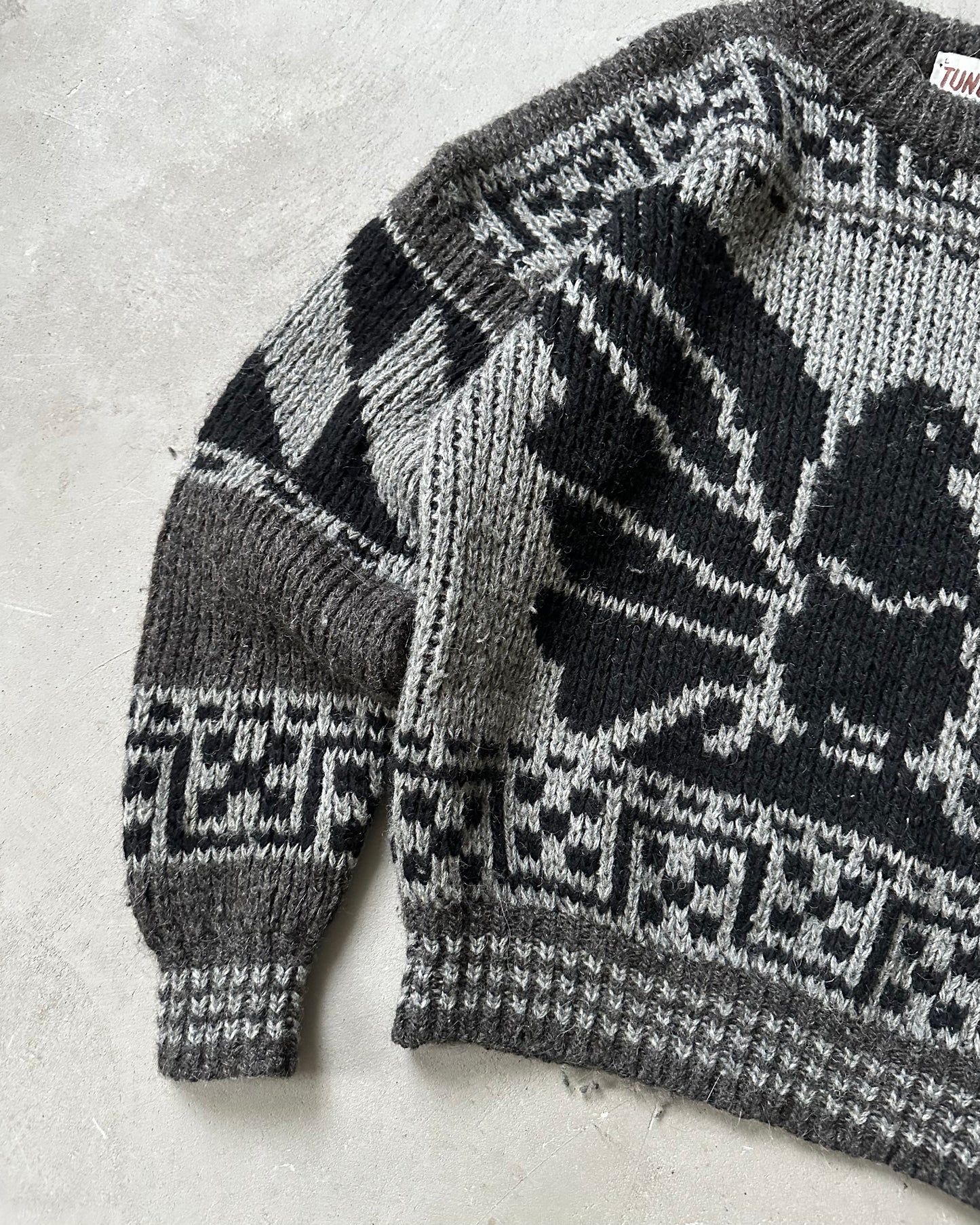 Années 80 - Pull en laine charbon de bois aigle - T. L