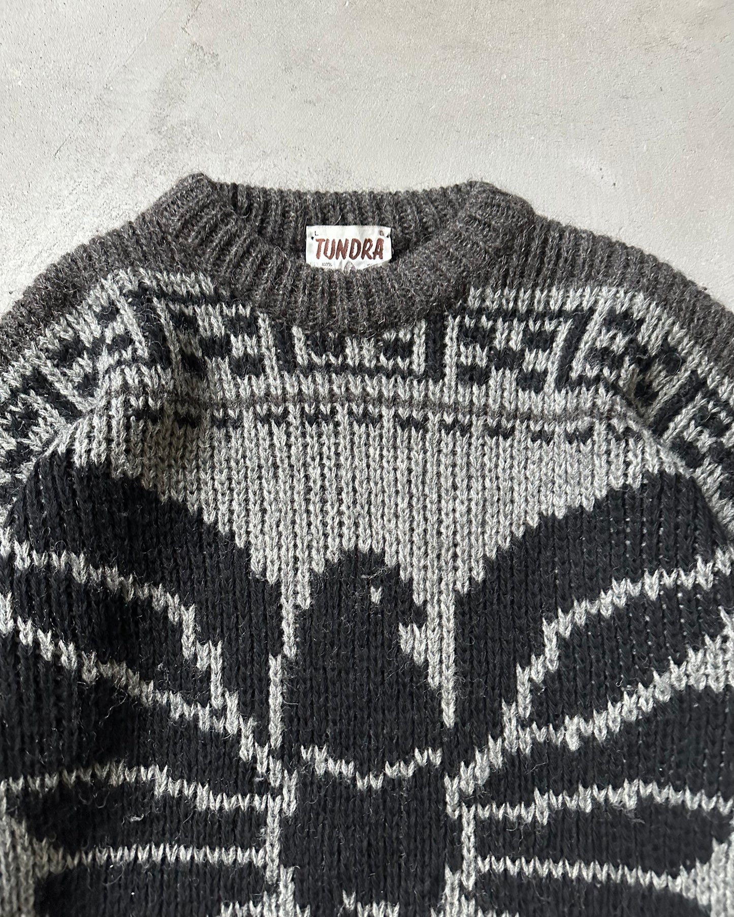 Années 80 - Pull en laine charbon de bois aigle - T. L