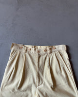 1980s - NOS Light Yellow Corduroy Cut Off Shorts - 27