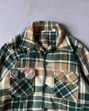 1970s - Green/Tan Woolrich Plaid Wool Shacket - L