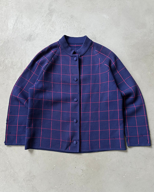 Années 60 - Cardigan Femme Bleu/Rouge Effet Vieilli - (F)TP/P