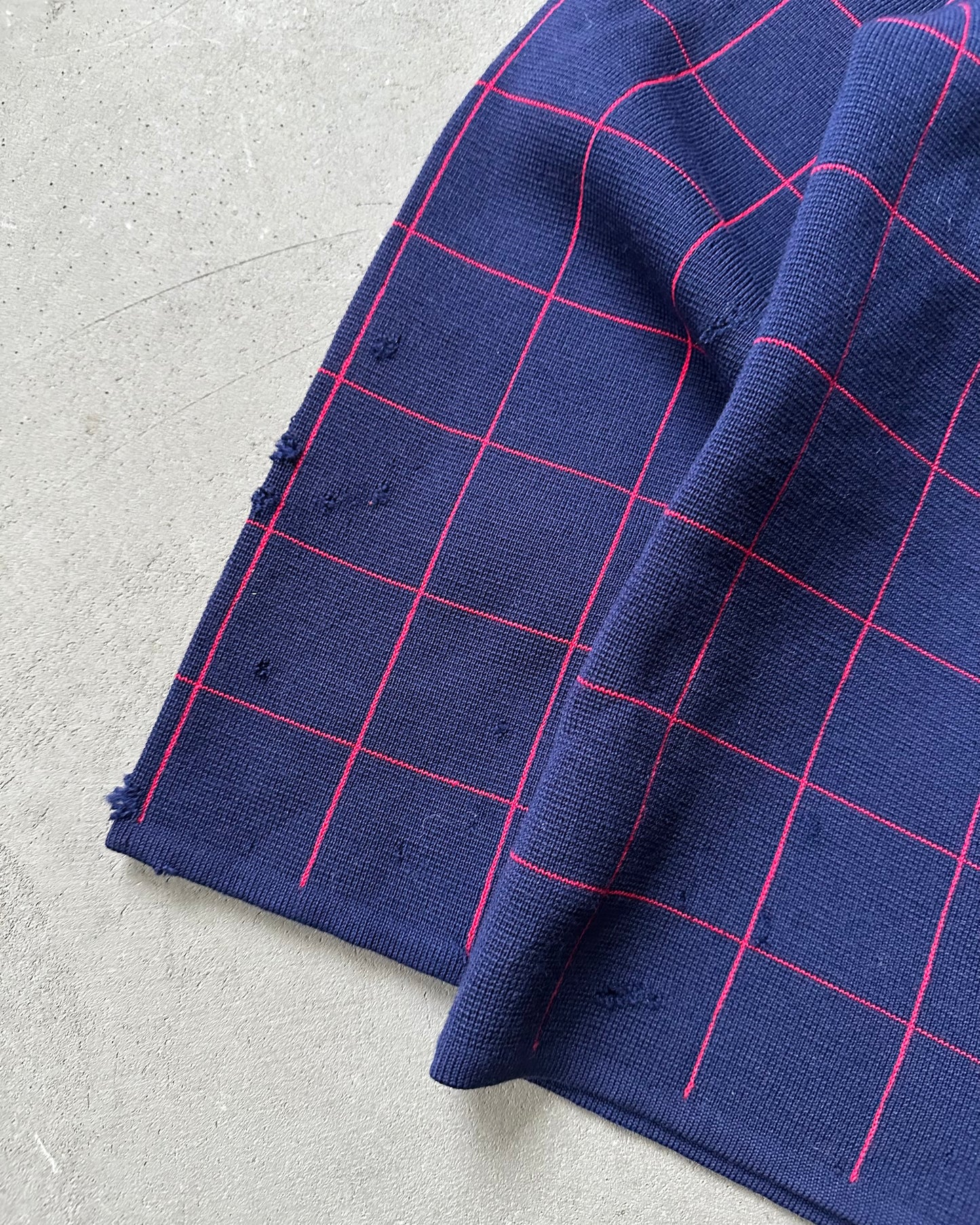 Années 60 - Cardigan Femme Bleu/Rouge Effet Vieilli - (F)TP/P