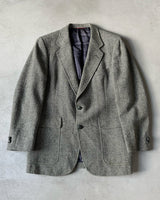 1990s - Charcoal Tweed Blazer Jacket - 40