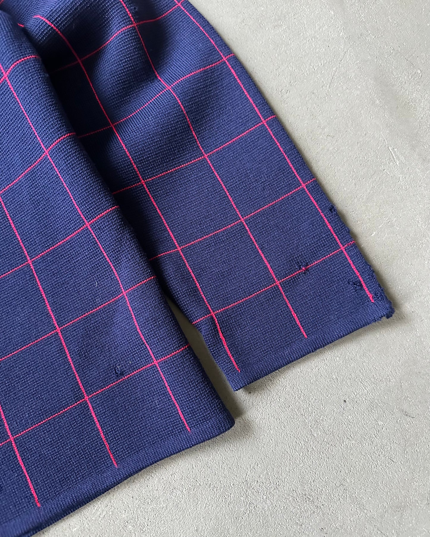 Années 60 - Cardigan Femme Bleu/Rouge Effet Vieilli - (F)TP/P