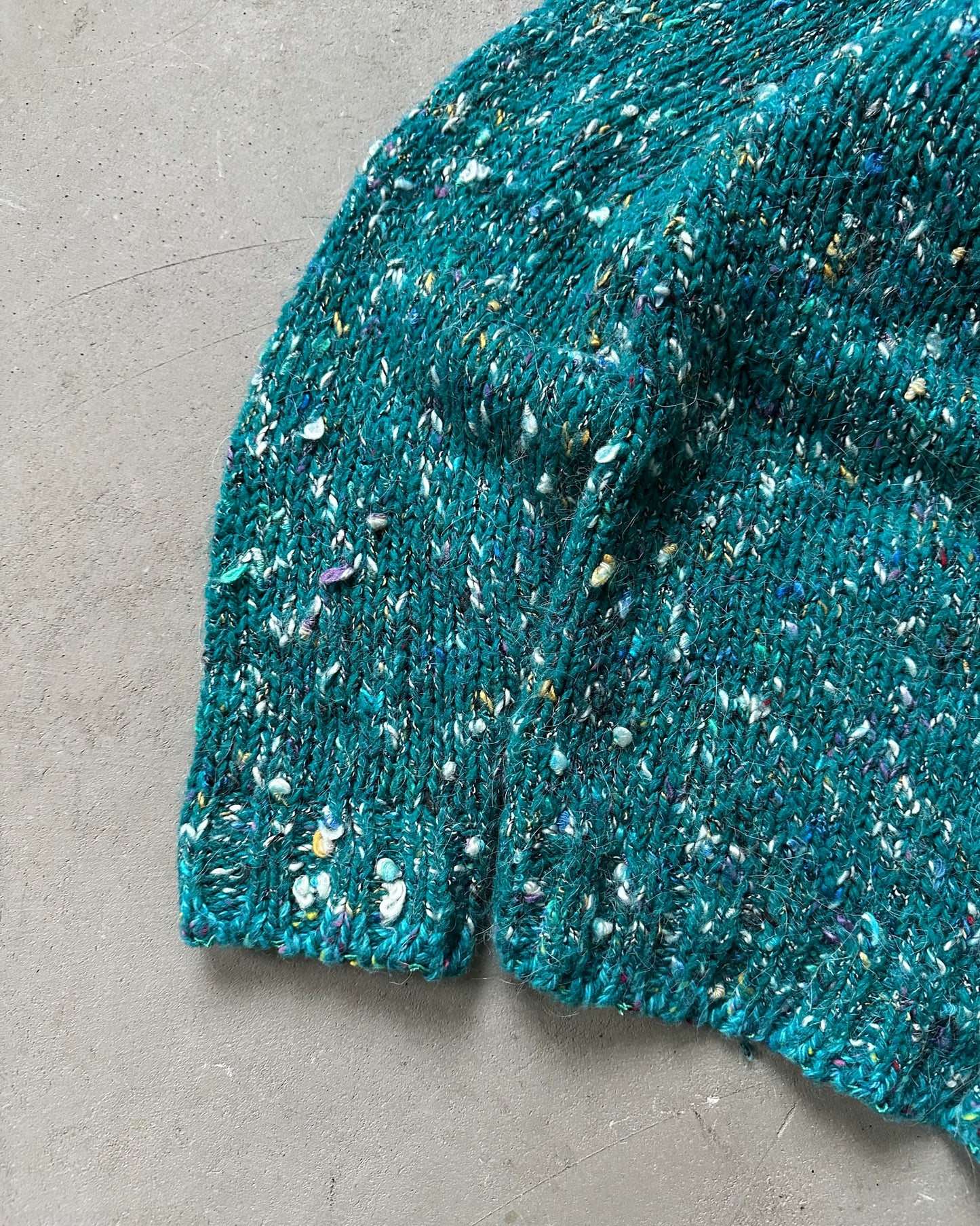 Années 90 - Pull galets aqua/multicolore - (F)M