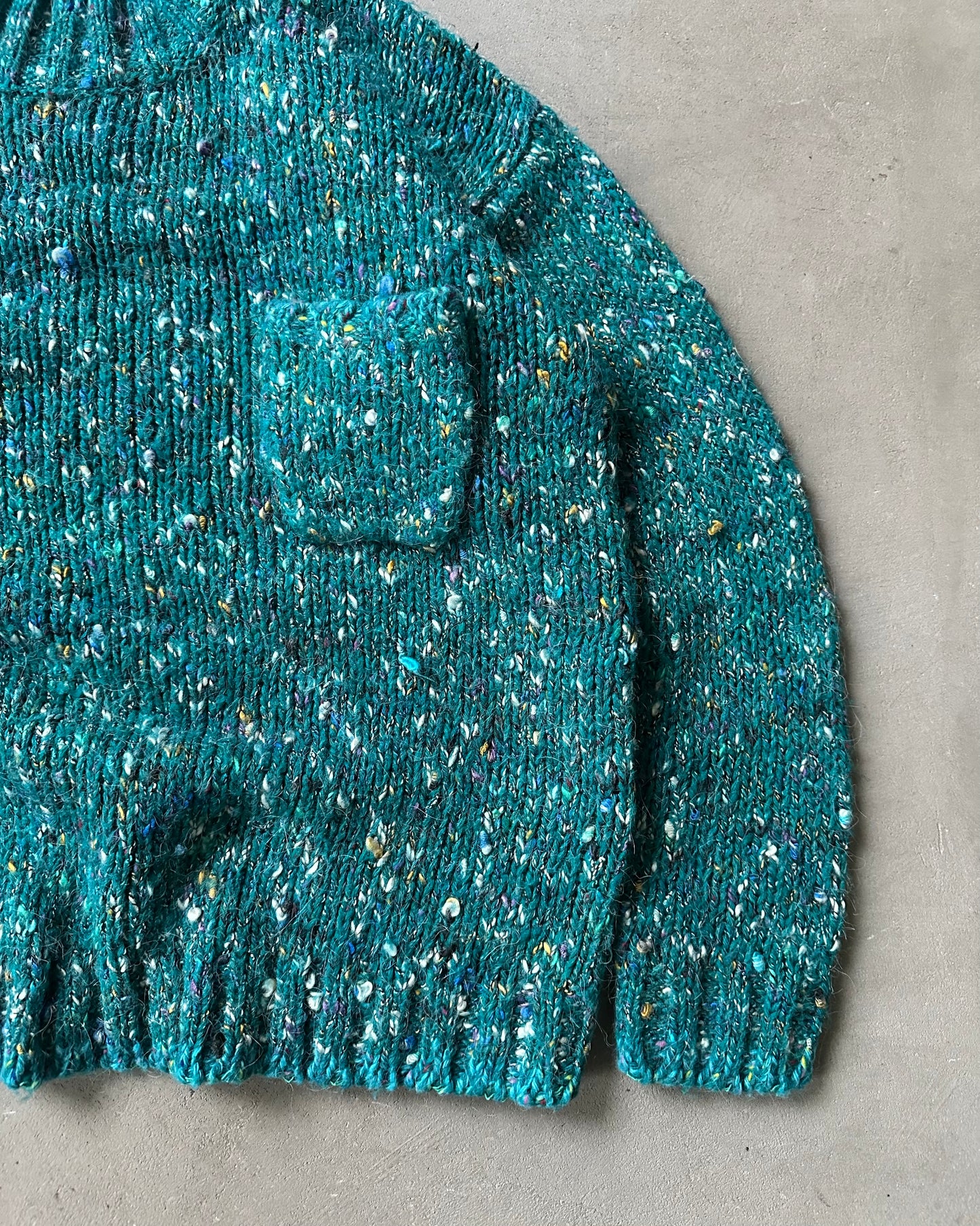 Années 90 - Pull galets aqua/multicolore - (F)M