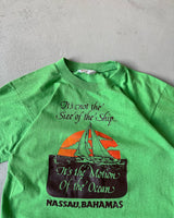 1970s - Green "Motion Of The Ocean" T-Shirt - XXS