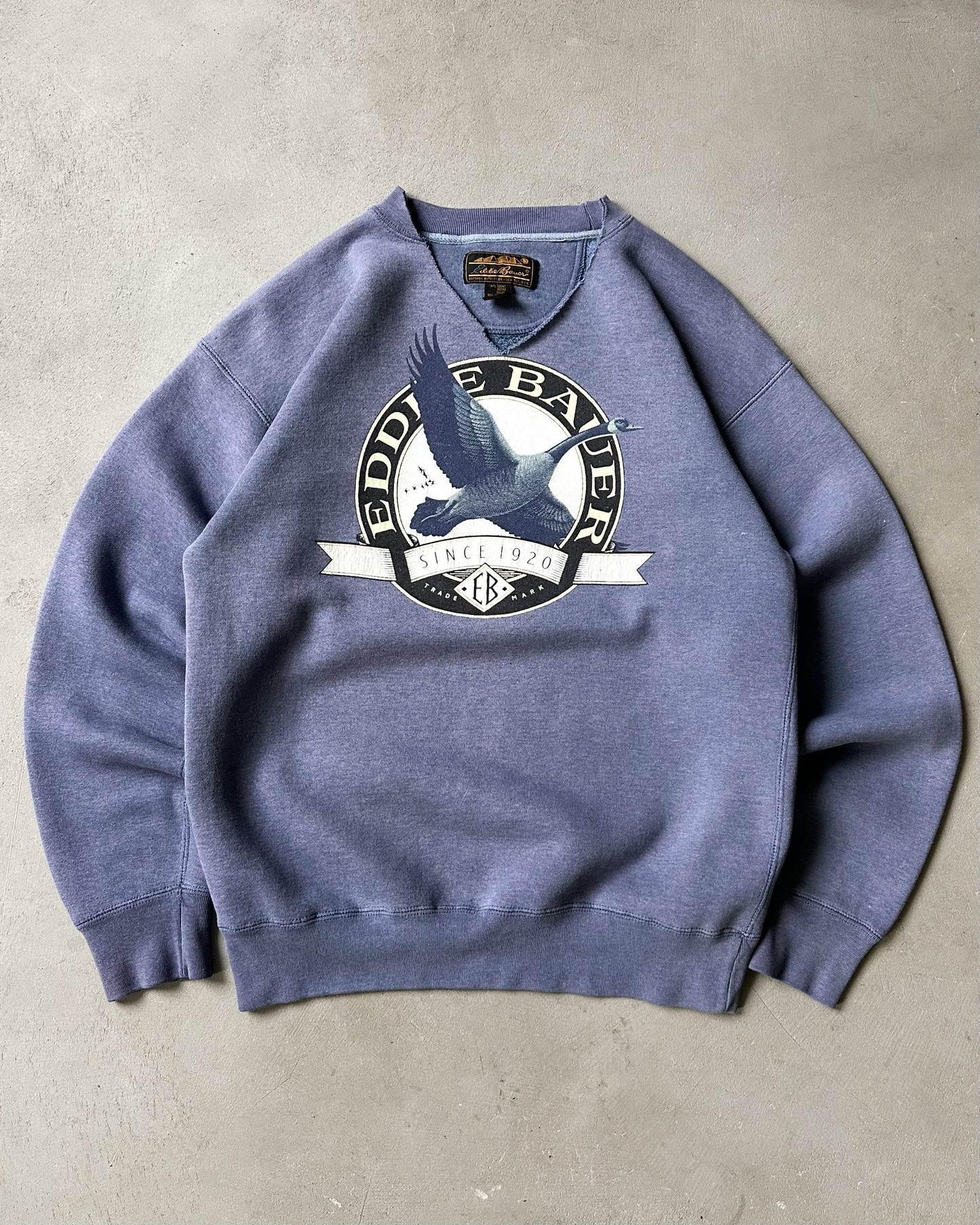 Années 90 - Sweat ras du cou Eddie Bauer vieilli - M