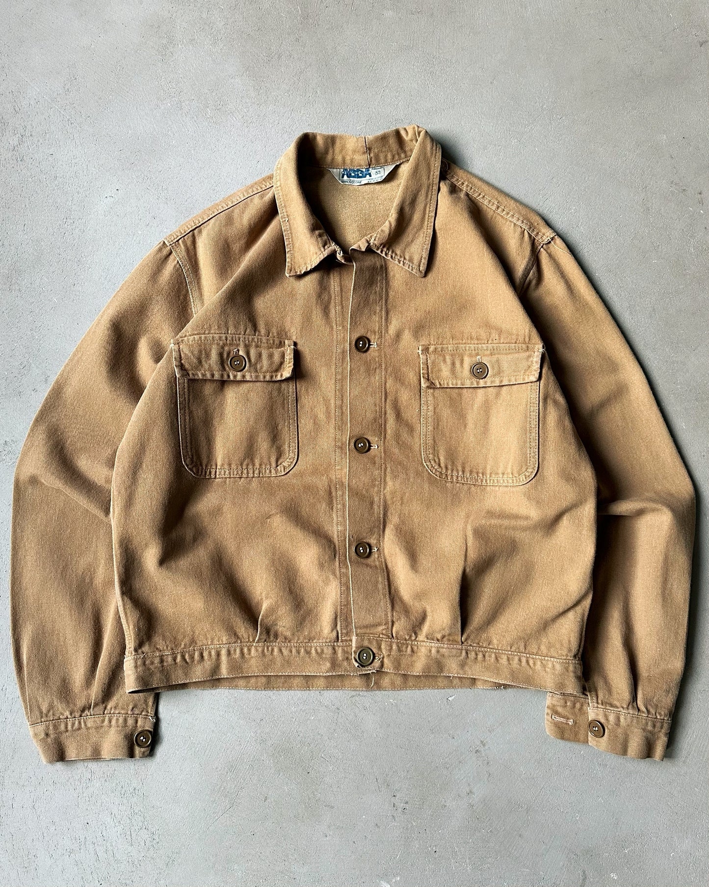 1970s - Tan Euro Cycling Shirt - S/M