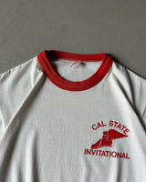 1970s - White/Red "Cal State" Ringer - S/M