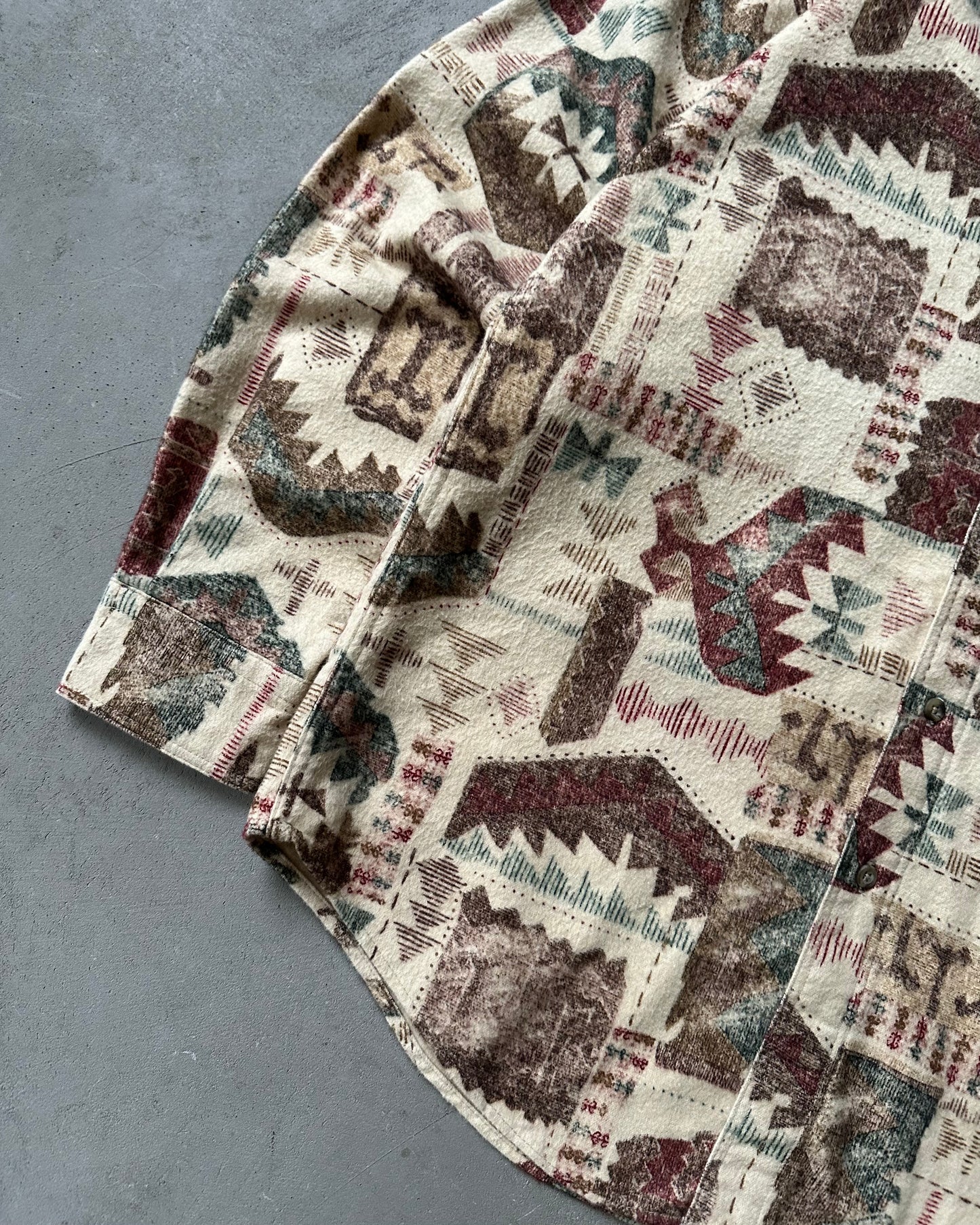 Années 2000 - Chemise aztèque en peau de chamois Tan Woolrich - M
