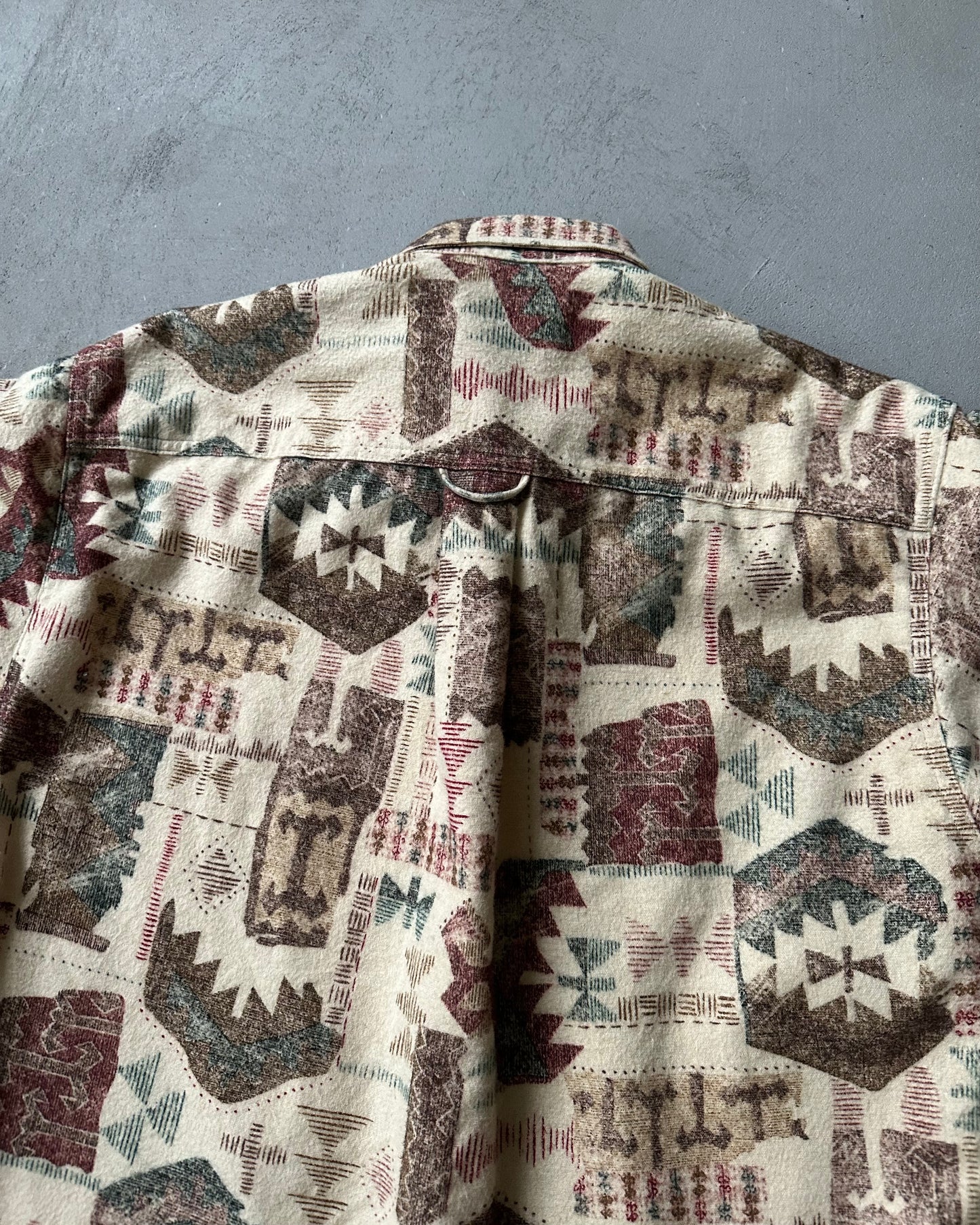Années 2000 - Chemise aztèque en peau de chamois Tan Woolrich - M