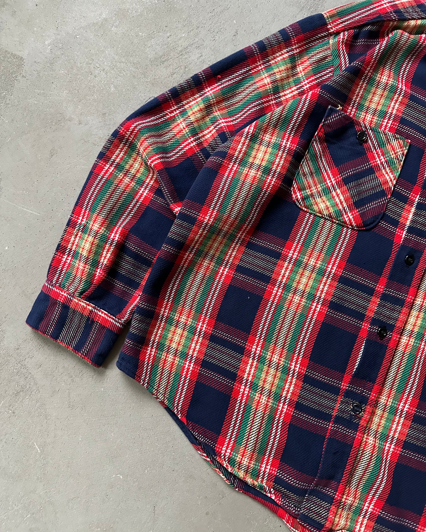 1980s - Navy/Red Mr.Leggs Plaid Flannel - M