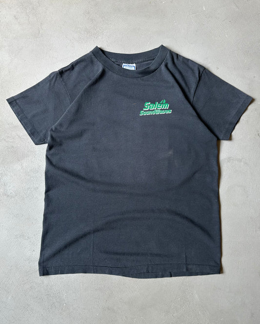 1990s - Faded Black Salem Soundwaves T-Shirt - S/M