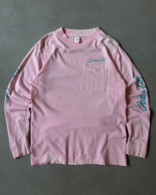 1970s - Pink Ocean City Longsleeve - XS