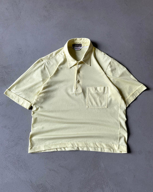 1970s - Baby Yellow Cropped Polo - XS
