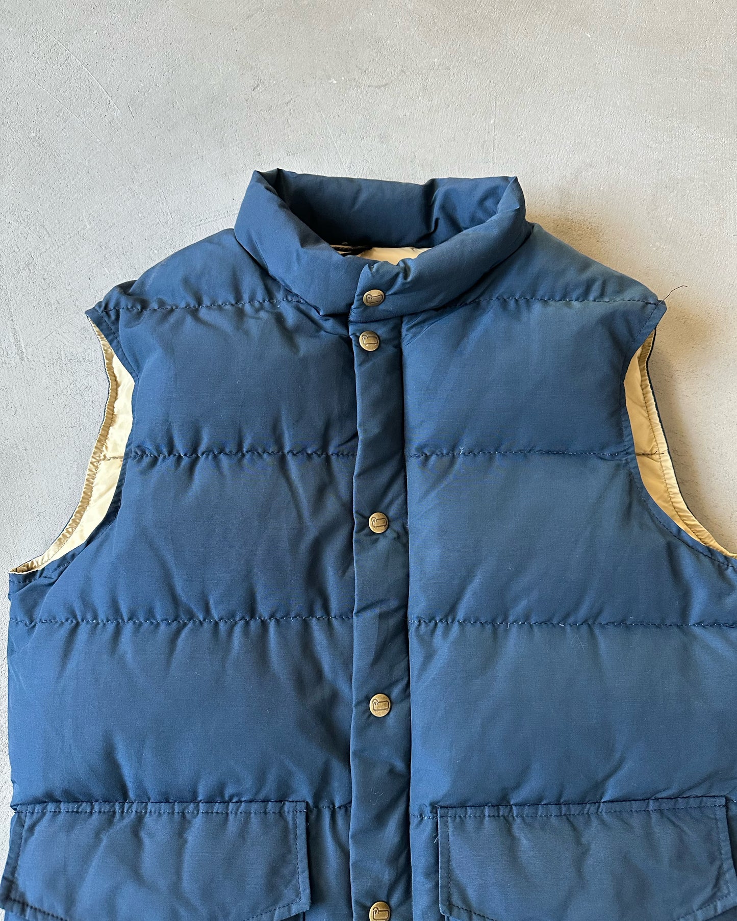 1980s - Navy Woolrich Puffer Vest - M