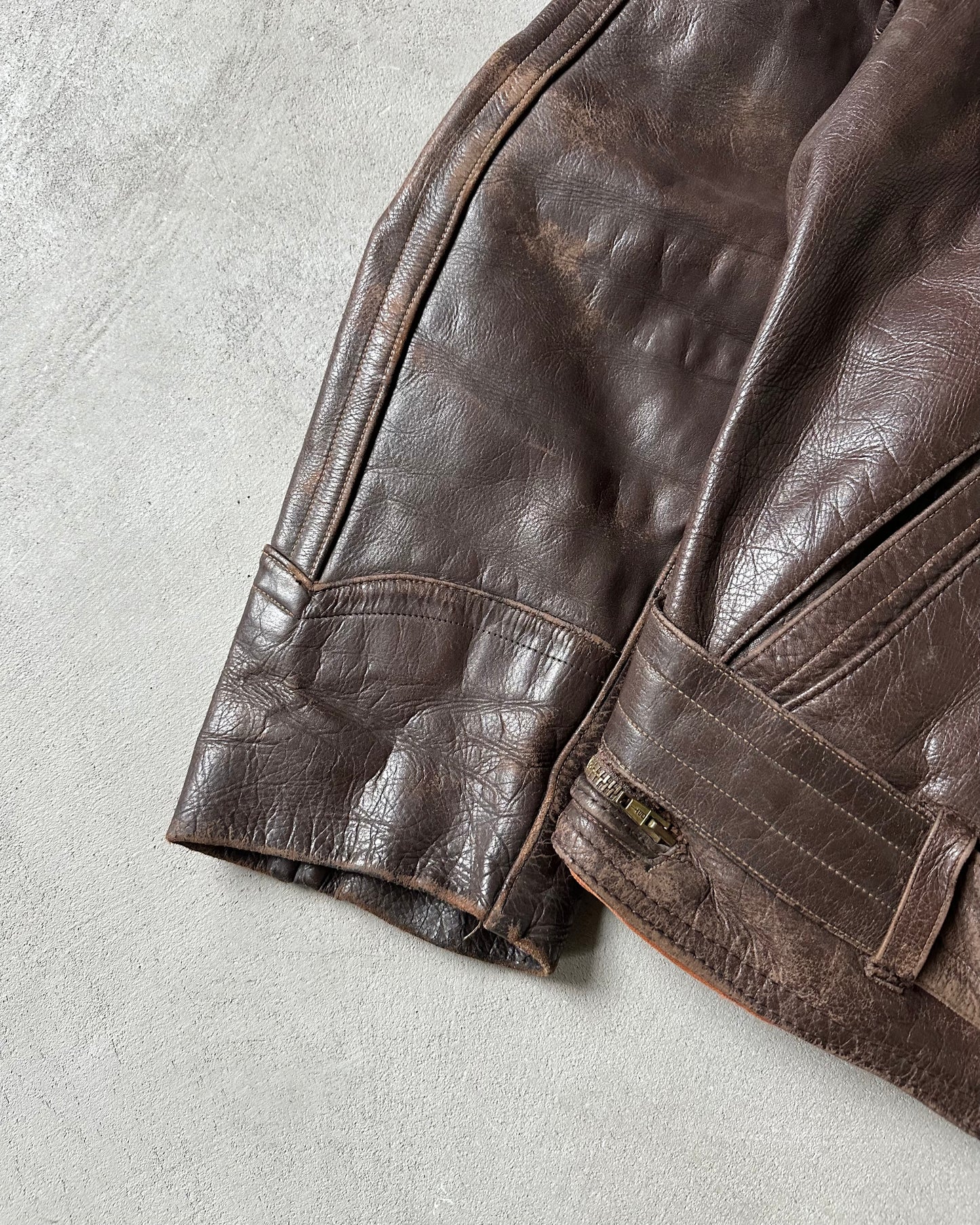 1940s - Dark Brown Elva German Leather Jacket - M/L