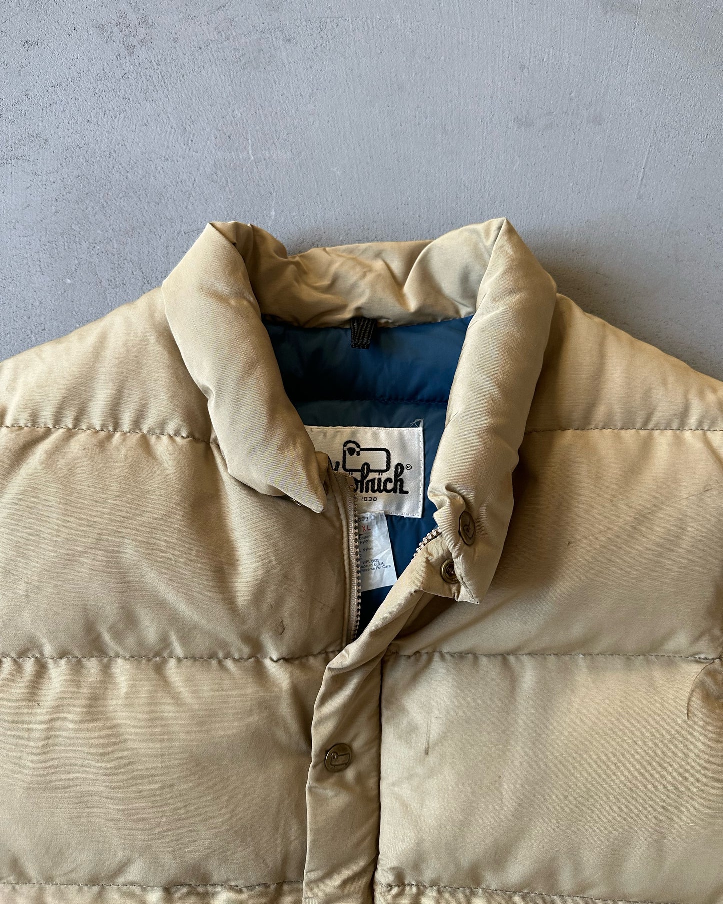 1980s - Beige Woolrich Puffer Vest - XL